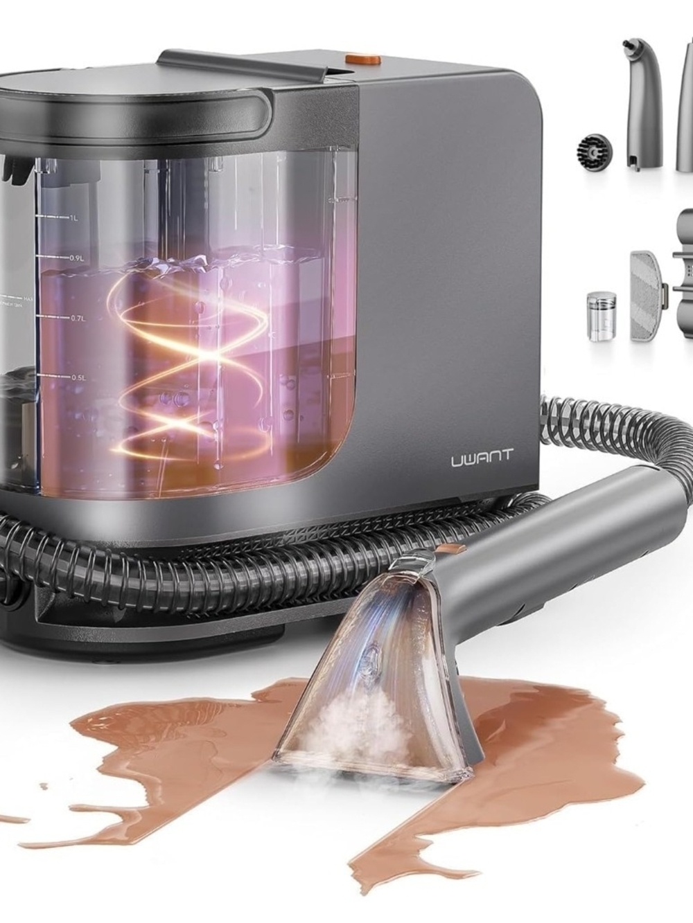 UWANT Gray Portable Carpet and Upholstery Cleaner - Gray
